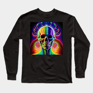 Vibrant Trippy Skull Art 19 Long Sleeve T-Shirt